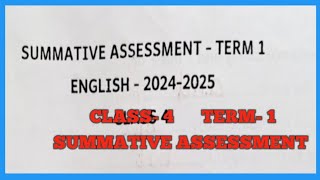 4th standard English Summative Assessment Term1 [upl. by Arakat]