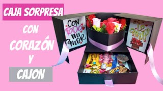 Gift Box  Caja sorpresa con cajon y corazon  DIY [upl. by Nanette933]