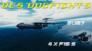 DCS Dogfight  Refuelling intercept  4 VS 1 [upl. by Suravat977]