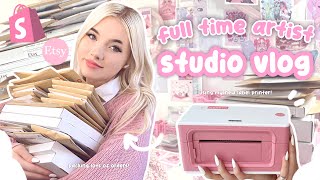 order packing vlog 049 ♡ lets work together packaging etsy orders unboxing supplies and art chat [upl. by Abert210]