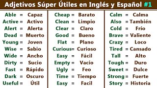 200 Adjetivos en inglés con sus traducciones en español Part 1  200 Adjectives in English [upl. by Maribelle]