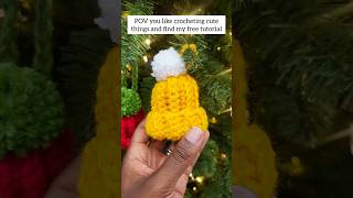 🎄Lets crochet some Mini Beanie Ornaments 🎄❤️ Crochet freecrochetpattern crochetornament [upl. by Rolyt]