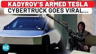 Putin Aide Kadyrov Shares Video Of Gun Mounted Tesla Cybertruck Says Will ‘Help Troops In Ukraine’ [upl. by Aridan515]