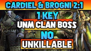 CARDIEL amp BROGNI  1 Key UNM Clan Boss  No Unkillable 21  No Counter Attack  Raid Shadow Legends [upl. by Kask]