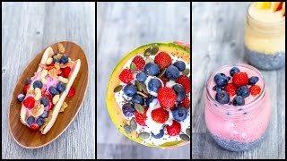 3 IDEE per la COLAZIONE ESTIVA  RINFRESCANTI LEGGERE NUTRIENTI e velocissime [upl. by Sawtelle]