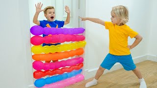 Kids play with balloons  Funny stories for kids [upl. by Cordy69]