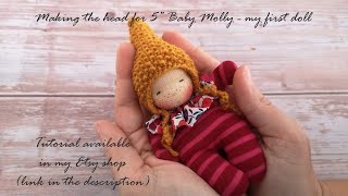 Waldorf doll head making tutorial  5quot Baby Molly [upl. by Marko]