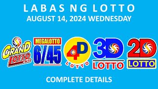 9pm Lotto Result Today August 14 2024  PCSO Complete Details [upl. by Emmy]