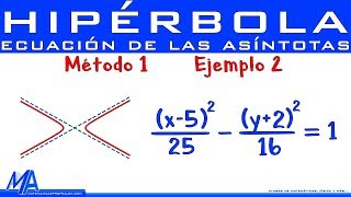 Ecuación de las asíntotas de la Hipérbola  Método 1 Ejemplo 2 [upl. by Annairam]