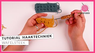 Wafelsteek  tutorial haaktechniek  Gek op Haken [upl. by Hagerman]