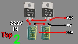 Top 2 Dual 220V TO 12V Battery Charger Circuits Using High Current Rectifier Dodes [upl. by Ayahs]