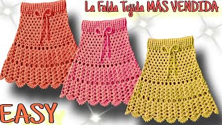 ⛔️ La FALDA tejida MÁS VENDIDA a crochet PASO A PASO 😍 [upl. by Hait]