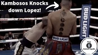 GEORGE KAMBOSOS KNOCKS DOWN TEOFIMO LOPEZ IN ROUND 1  SLOW MOTION REPLAYS [upl. by Udenihc]