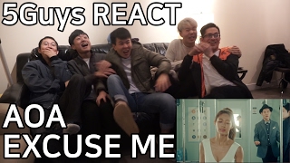 AOA  Excuse Me 5Guys MV REACT [upl. by Nhguahs833]