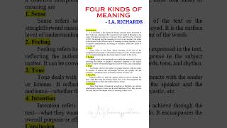 Four Kinds of Meaning IARichardsInstant Essay for exam success ARsummaryguidancetrendingViral [upl. by Angil896]