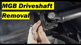 MGB Driveshaft Removal and Install  prepare for Ujoints [upl. by Partan]