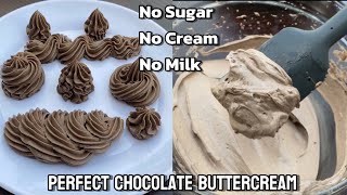 Stable Chocolate Buttercream Recipe  buttercream recipe  homemade whipping cream  condensed milk [upl. by Yelruc]