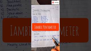 What is Iambic Pentameter  Iambic Pentameter  shorts englishliterature iambicpentameter [upl. by Trammel360]