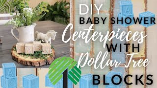 Easy Dollar Tree DIY Baby Shower Centerpieces  Using Dollar Tree Baby Shower Blocks [upl. by Jessica]