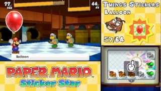 Paper Mario Sticker Star  All 64 Things Animations [upl. by Letch]