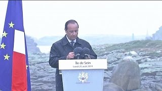 François Hollande nous ne quotredoutons pasquot la pluie [upl. by Arimay]