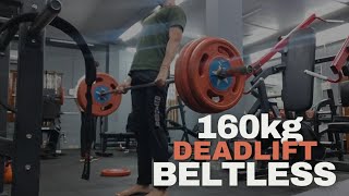 160 kg Deadlift without belt gym deadlift [upl. by Bunch]