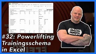 32 Maak een Powerlifting Trainingsschema in Excel [upl. by Odrareve939]