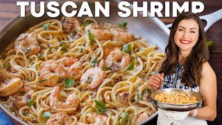 Tuscan Shrimp Pasta  Easy 30 Min Dinner Recipe [upl. by Akierdna]