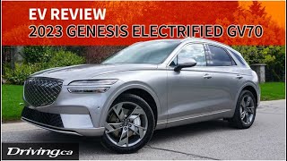 2023 Genesis Electrified GV70  EV Review  Drivingca [upl. by Annoynek]