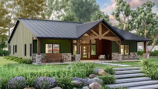 Barndominium Style House Plan 135143GRA Virtual Tour [upl. by Pirzada106]