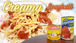 CORNED BEEF SPAGHETTI  With Evaporated Milk  PGR [upl. by Eatnuahs]