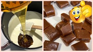 Caramel Mou Recette sans Beurre  4 Ingrédients  Simple et Facile [upl. by Ecirtael]