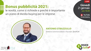 Bonus Pubblicità novità 2021  Antonio Strazzullo [upl. by Pierro530]