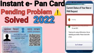 Instant ePan Card pending ⚠️ Problem  Solved  Instant e pan card download pending problem solved [upl. by Lovato]