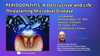 PERIODONTITIS  A Destructive and Life Threatening Microbial Disease Dr Lawrence Page DDS PhD [upl. by Seiter]