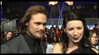 People Choice Awards 2015  Outlander Sam Heughan amp Caitriona Balfe [upl. by Assiralc]