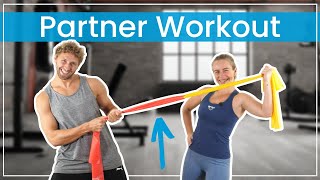 Partner Workout mit Theraband  Trainiert zu zweit mit diesen 6 GanzkörperÜbungen [upl. by Latsyrc]