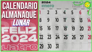 CALENDARIO ALMANAQUE LUNAR ENERO 2024 HD [upl. by Aneerehs665]