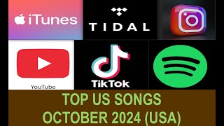 Top US Songs OCT 2024B Eilish Shabooey P Malone S Carpenter C Roan T Swims B Boone B Mars L [upl. by Achorn]