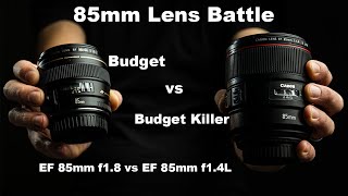 Canon EF 85mm f14L IS USM vs EF 85mm f18 USM Lens Comparison Worth the Extra Money or Go Budget [upl. by Mendive]