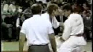 BKK Kyokushin Karate Trevor Marriott VS Andy Hug 1986 [upl. by Razaile692]