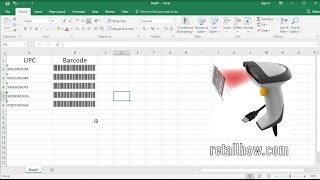 How to create barcode in Excel using barcode font [upl. by Hermina905]