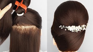 Beautiful Updo Hairstyle Using SMALL Clutcher Hairstyle  Easy BUN Hairstyle For Ladies For Prom [upl. by Cutlerr]