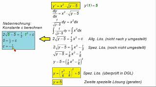 DGL 1Ordnung ►Existenz und Eindeutigkeit 2 Beispiel mit mehreren Lösungen [upl. by Juditha]