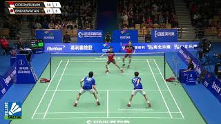 Kevin Sanjaya Marcus Fernaldi vs Hiroyuki Endo Yuta Watanabe  Final Badminton Asia Championships [upl. by Zahc]