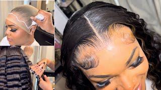 START to FINISH sleek BUSS DOWN   SATISFYING CRIMPS   Full HD Frontal Wig Install Melt Tutorial [upl. by Xyla259]