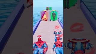 GTA V Romantic Kiss Run With RED Spidey and Spider Gwen gta [upl. by Eesyak593]