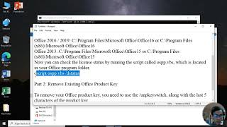 How to Remove License  Product Key for Office 2019  2016  2013 Part1 [upl. by Emmeline]