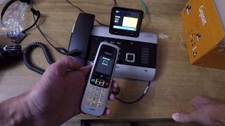 Gigaset DX800A Part 5 of 7 Registering the DECT handset [upl. by Eatnoled]