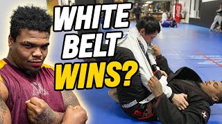 Huge White Belt Tries To Smash BJJ Purple Belt [upl. by Atinaw151]